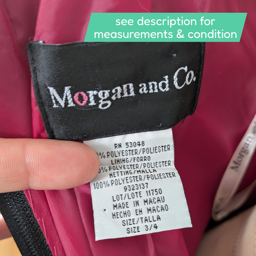 Vintage Morgan Co Prom Dress Maxi Gown 4 Pink Black Y2K Floral Corset Princess - Picture 13 of 14